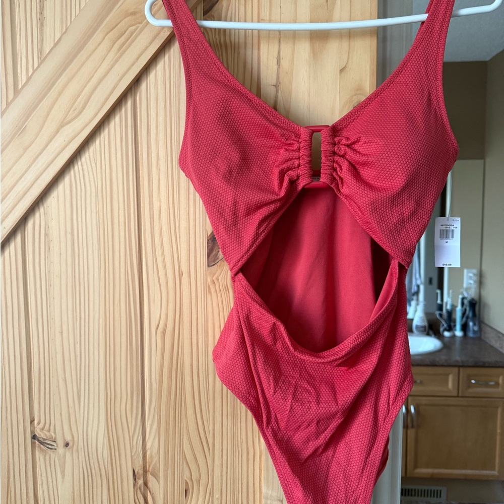 (NWT) Red Cutout One Piece Swimsuit
